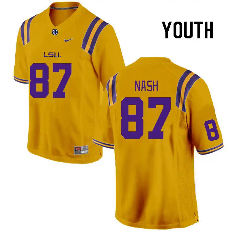 Youth LSU Tigers Noah Nash #87 Gold NCAA Football Jersey